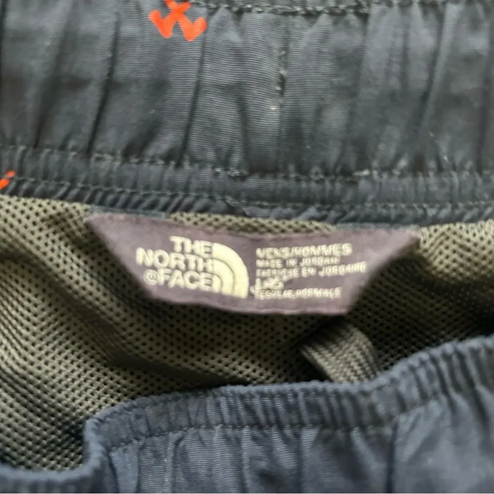 North Face Navy Blue Swim Shorts with Red Pattern men's Large Pickaxe